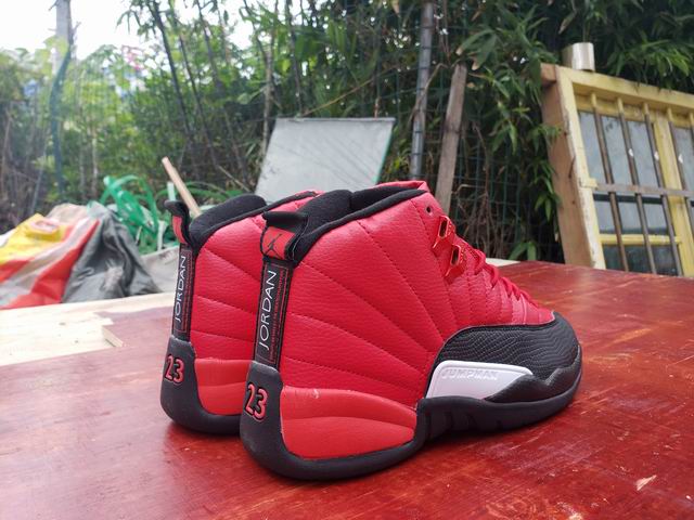 Air Jordan 12 Men's Basketball Shoes Red Black Detail;